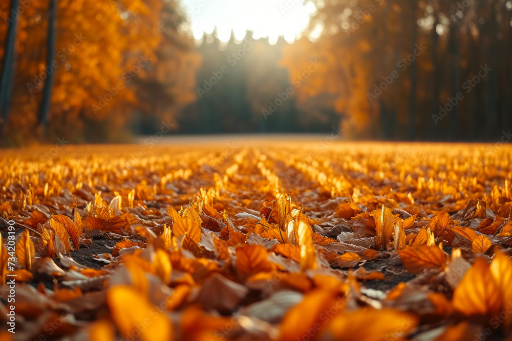 Golden Fields: Trees and Leaves Embrace