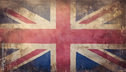 old grunge vintage faded britain flag photo