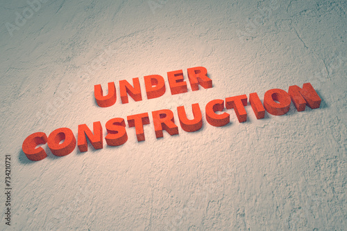 Under construction sign 3d illustration