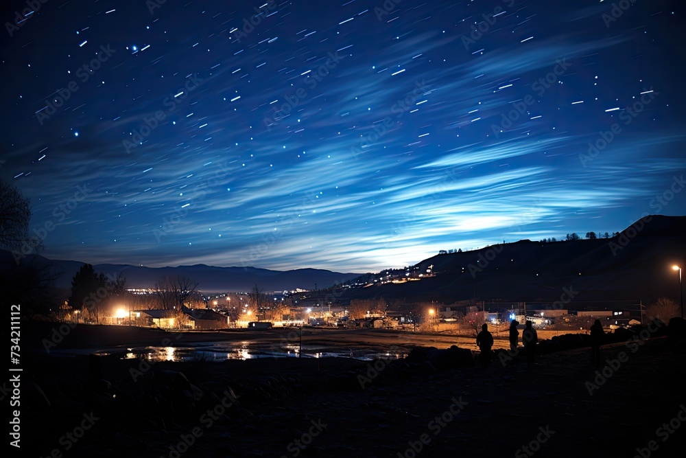 Obraz premium Amateur astronomers explore the constellation of Andromeda., generative IA