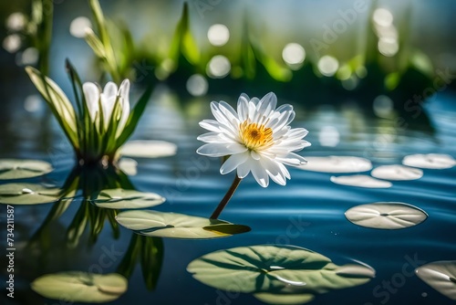 white water lilies photo