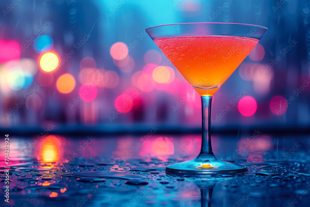 Electric Libations: A Neon Toast to Glamour