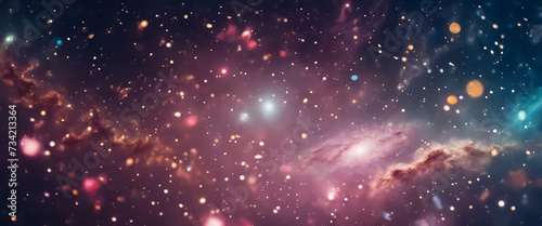 Cosmic nebulae. Boundless universe. Fantastic space background. Planets from space. AI generated