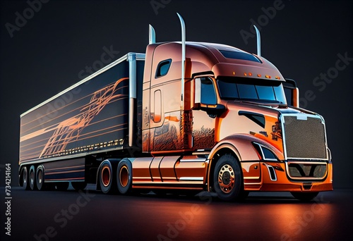 truck on transprent background. Generative AI photo