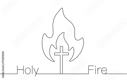 Holy Fire. Cross. Candle. Orthodoxy