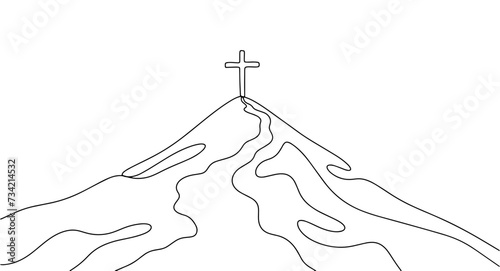 Mountain. Calvary. Cross. Religion