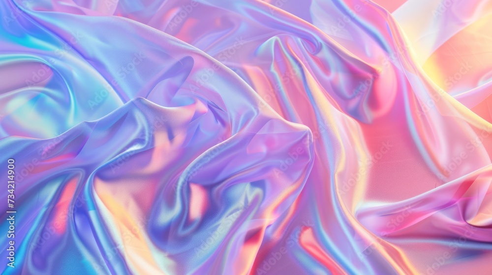Iridescent Holographic Silk Background Generative AI Iridescent Holographic Silk Background Generative AI