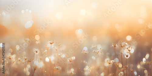 Abstract bokeh beige flowers background