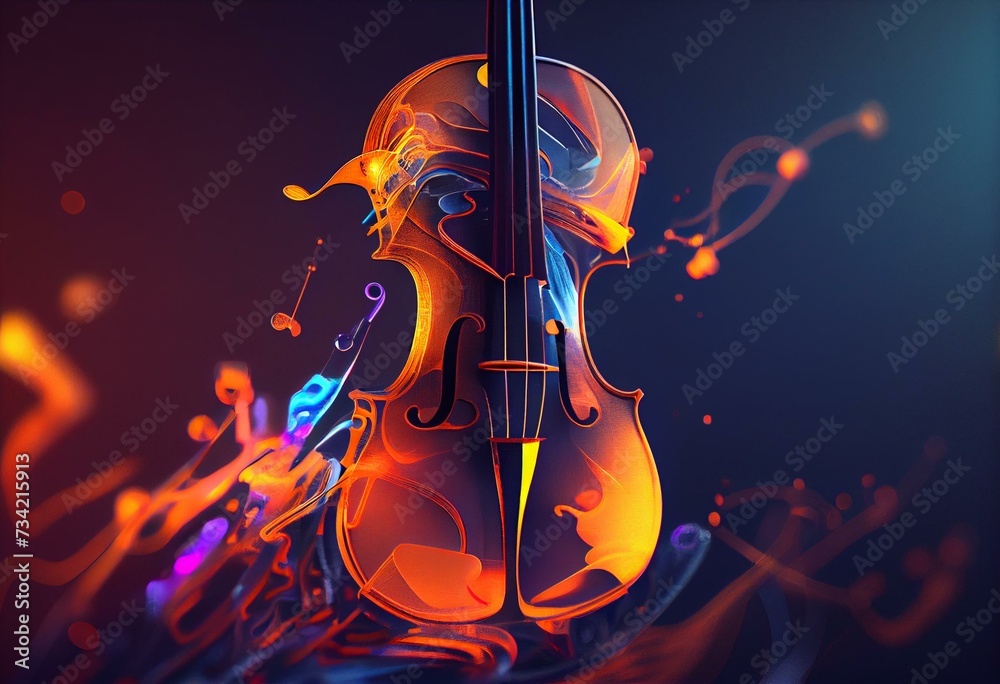 Abstract Violin Background. Generative AI