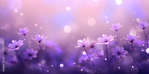 Abstract bokeh purple flowers background