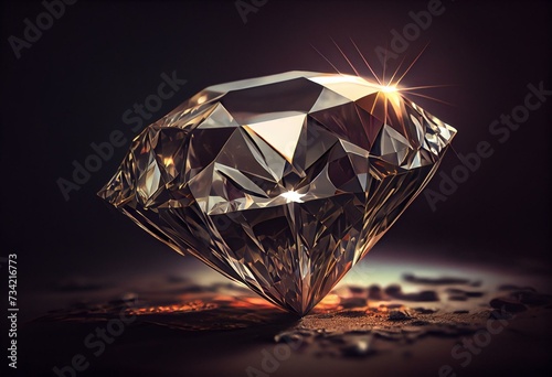 Dazzling Shiny diamond. Generative AI