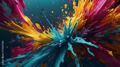 photo abstract colorful splash 3d background generative ai background