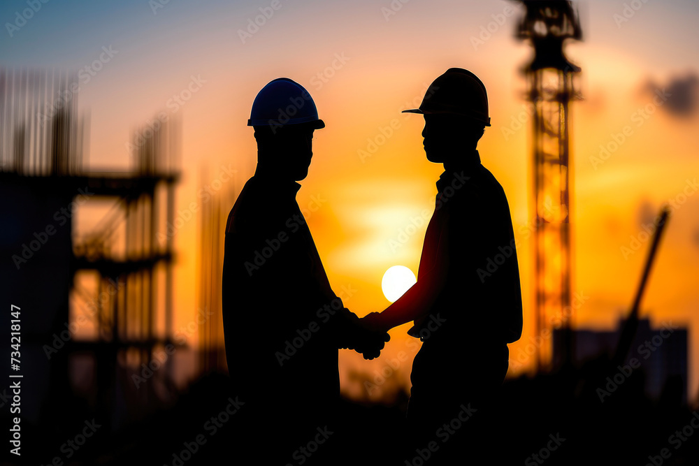 Solidarity in Development: Engineer and Worker Handshake