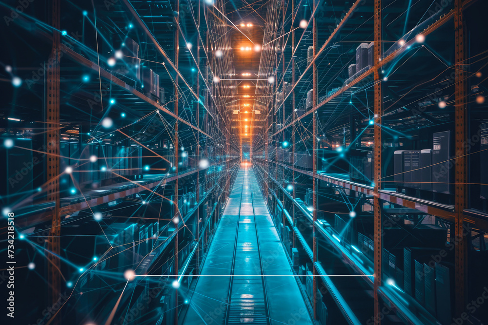 Fototapeta premium Supply Chain Connectivity: Distribution Network