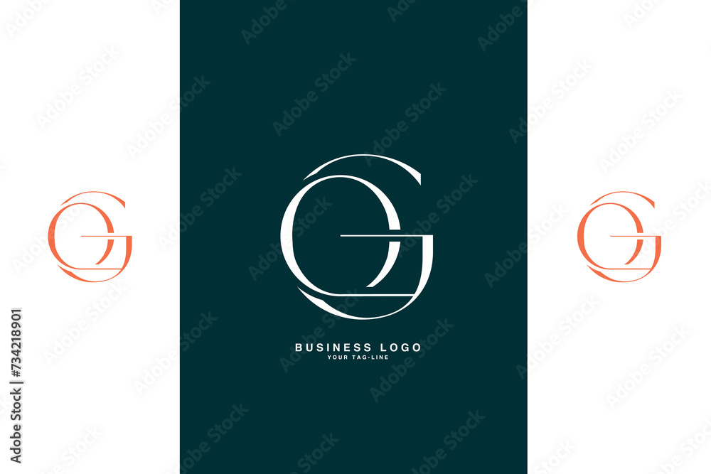 GQ, QG, G, Q, Abstract Letters Logo Monogram GQ, QG, G, Q, Abstract Letters Logo Monogram