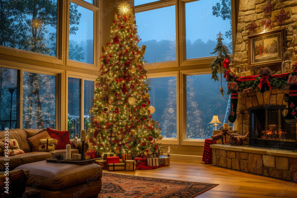 Refined Christmas Decorations Enhancing Modern Interiors