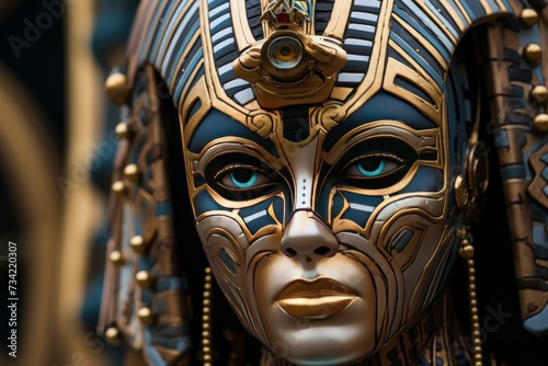 Osiris face mask. God ancient culture. Generate Ai
