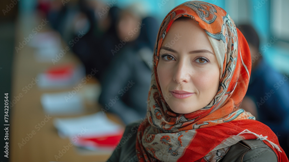 Turkish Education: Dedicated Teacher with Hijab Turkish Education: Dedicated Teacher with Hijab