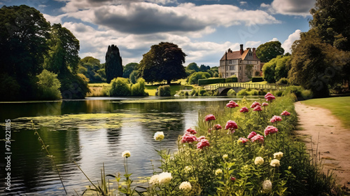  Beautiful Pond near Leeds Castle in Kent in England