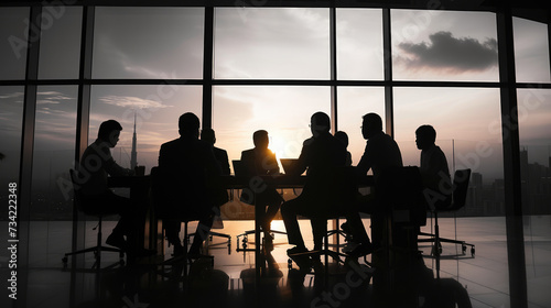 Evening Executive Exchange: Business Silhouettes