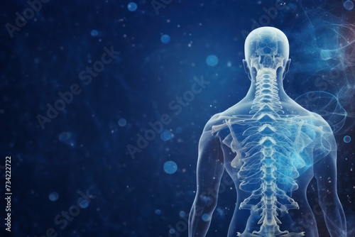 Professional Osteopathy mockup background. Spine female. Generate Ai photo