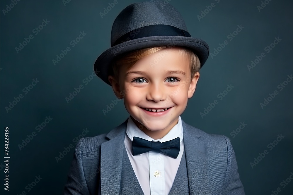Portrait of a cute little boy in a suit and bow tie Portrait of a cute little boy in a suit and bow tie