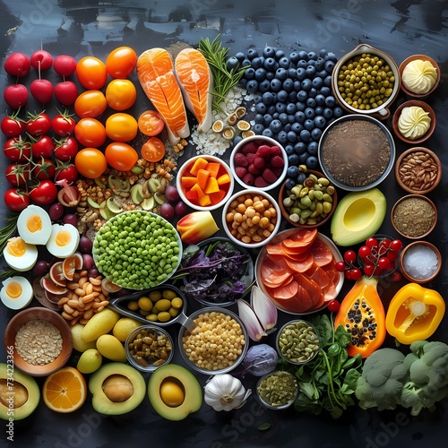 Colorful Assortment of Fresh and Nutritious Food Ingredients