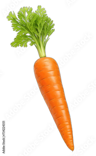 carrots with leaves isolated on transparent background 