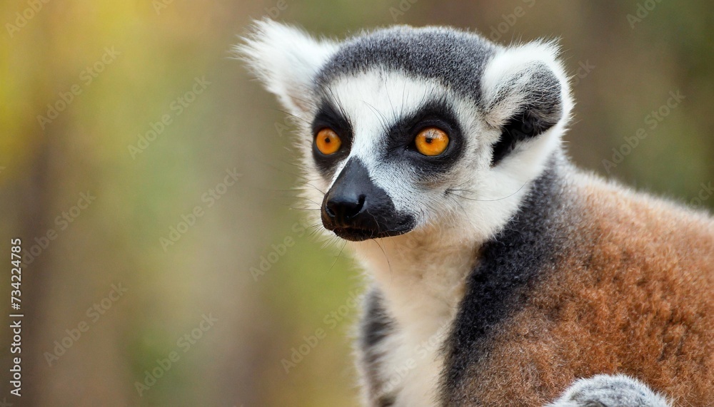 Fototapeta premium africa madagascar anosy berenty reserve ring tailed lemur lemur catta portrait