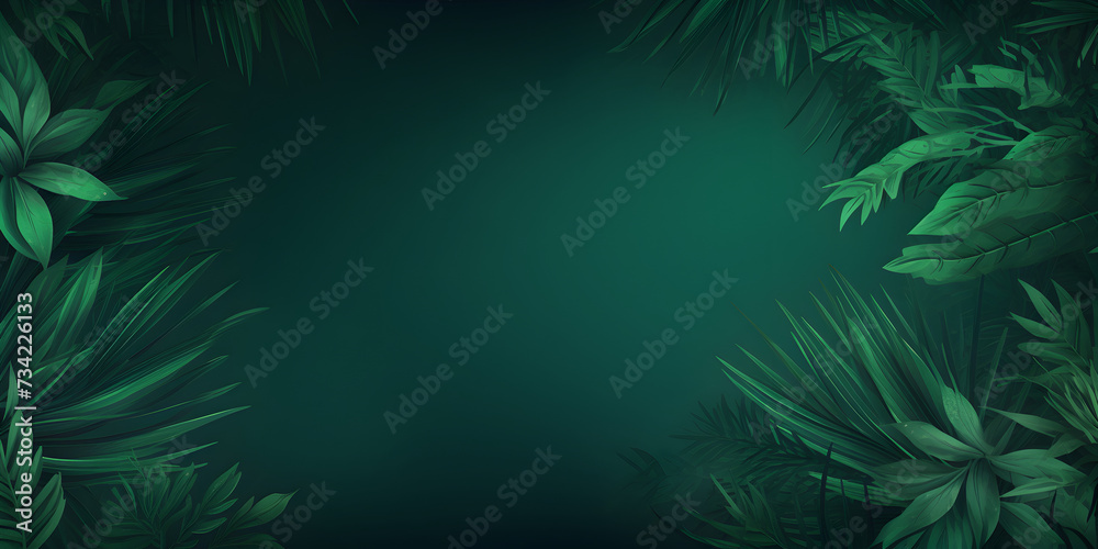 Dark green abstract tropical theme background