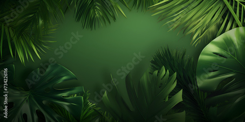 Dark green abstract tropical theme background