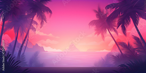 Gradient pink and purple abstract tropical theme background © TatjanaMeininger