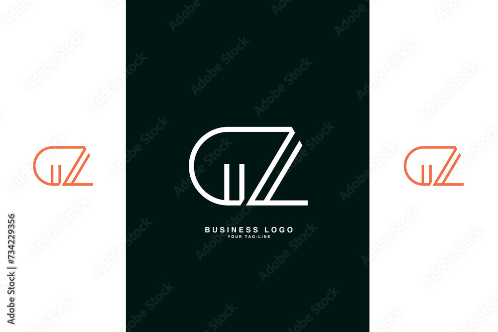 GZ, ZG, G, Z, Abstract Letters Logo Monogram