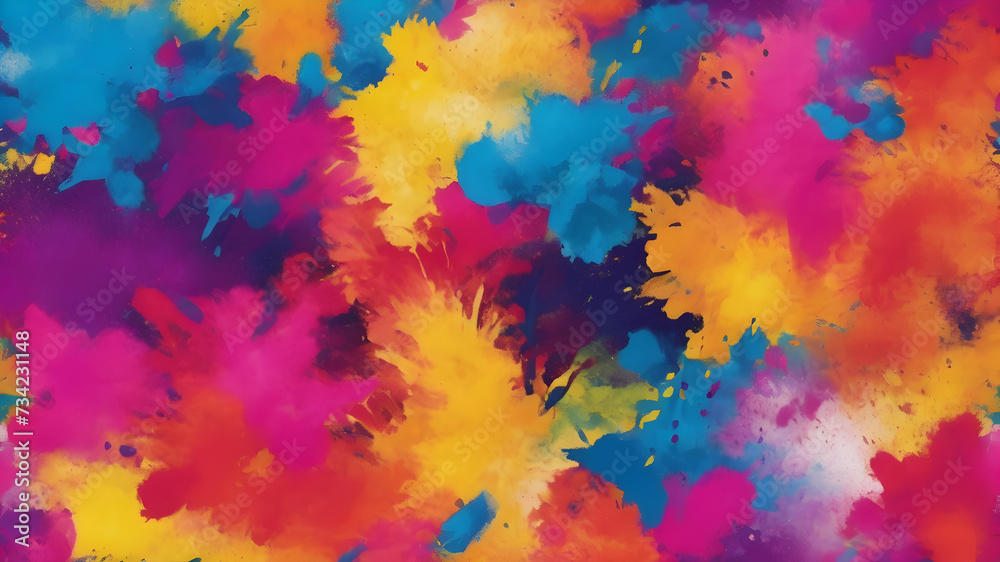 hand-drawn colourful splashes pattern, vector background for print decoration. CMYK color space.