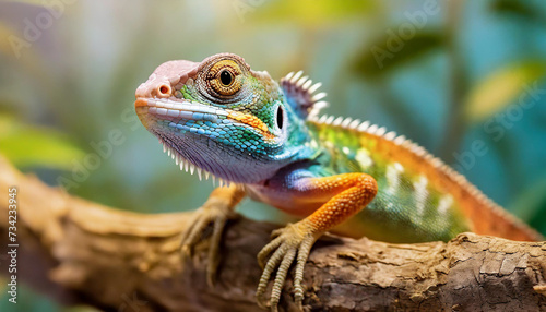  Lizard siting on the branch © Karo