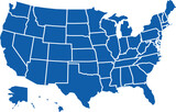 Map of the United States of America in vector format