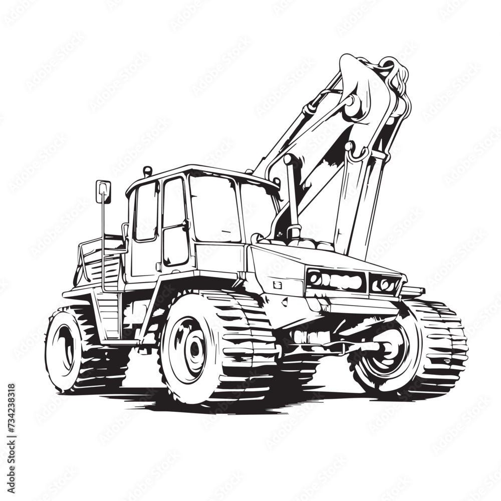 Construction equipment in cartoon, doodle style . Image for t-shirt, web, mobile apps and ui. Isolated 2d vector illustration in logo, icon, sketch style, Eps 10, black and white. AI Generative Construction equipment in cartoon, doodle style . Image for t-shirt, web, mobile apps and ui. Isolated 2d vector illustration in logo, icon, sketch style, Eps 10, black and white. AI Generative