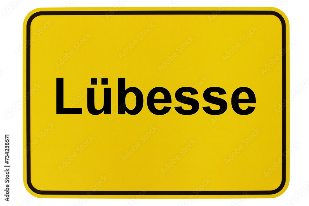 Illustration eines Ortsschildes der Gemeinde Lübesse in Mecklenburg-Vorpommern Illustration eines Ortsschildes der Gemeinde Lübesse in Mecklenburg-Vorpommern