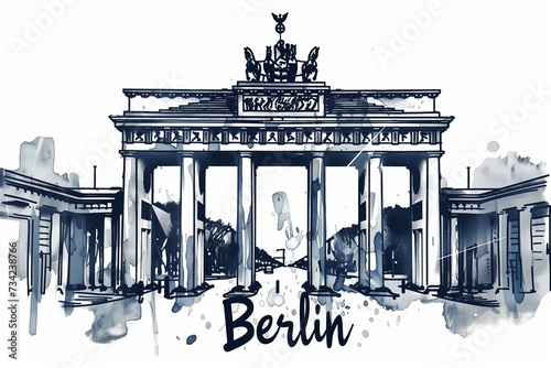 Stylized Text 'Berlin' with Iconic Brandenburg Gate – Perfect for Travel, History, and Cultural Themes photo