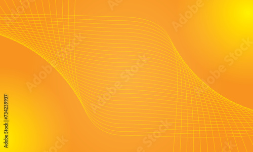 Abstract orange background with curved wavy lines. Vector illustration for design. Wave from lines