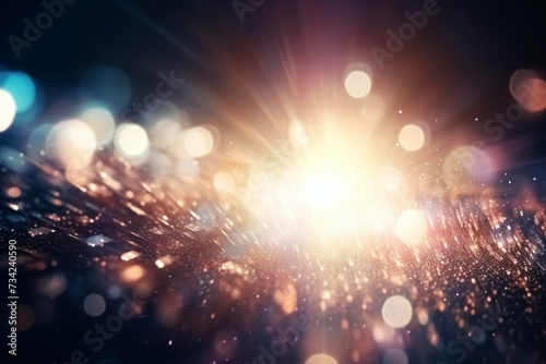 Abstract background with lens flare particles. Generative AI