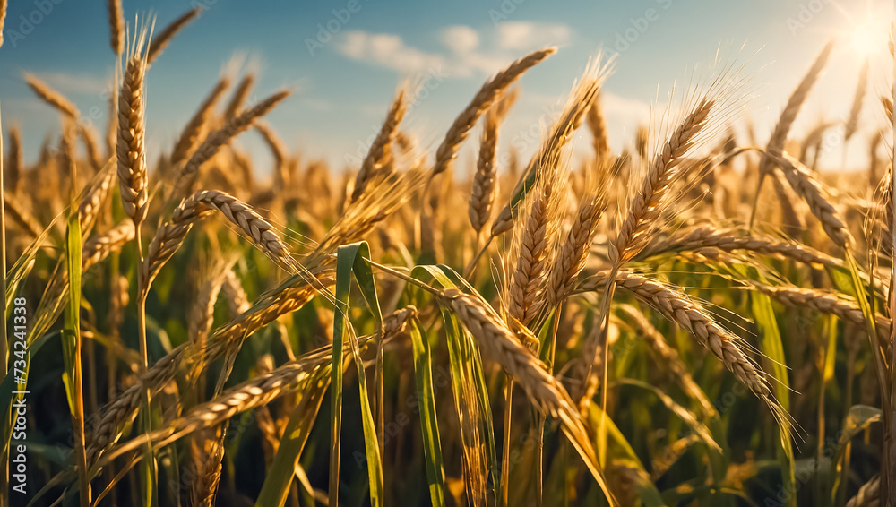 Beautiful meadow with ripe wheat, agriculture Beautiful meadow with ripe wheat, agriculture