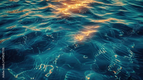  a close up of a body of water with sunlight reflecting off the water's surface and reflecting off the water's surface, and reflecting off the water surface. © Olga