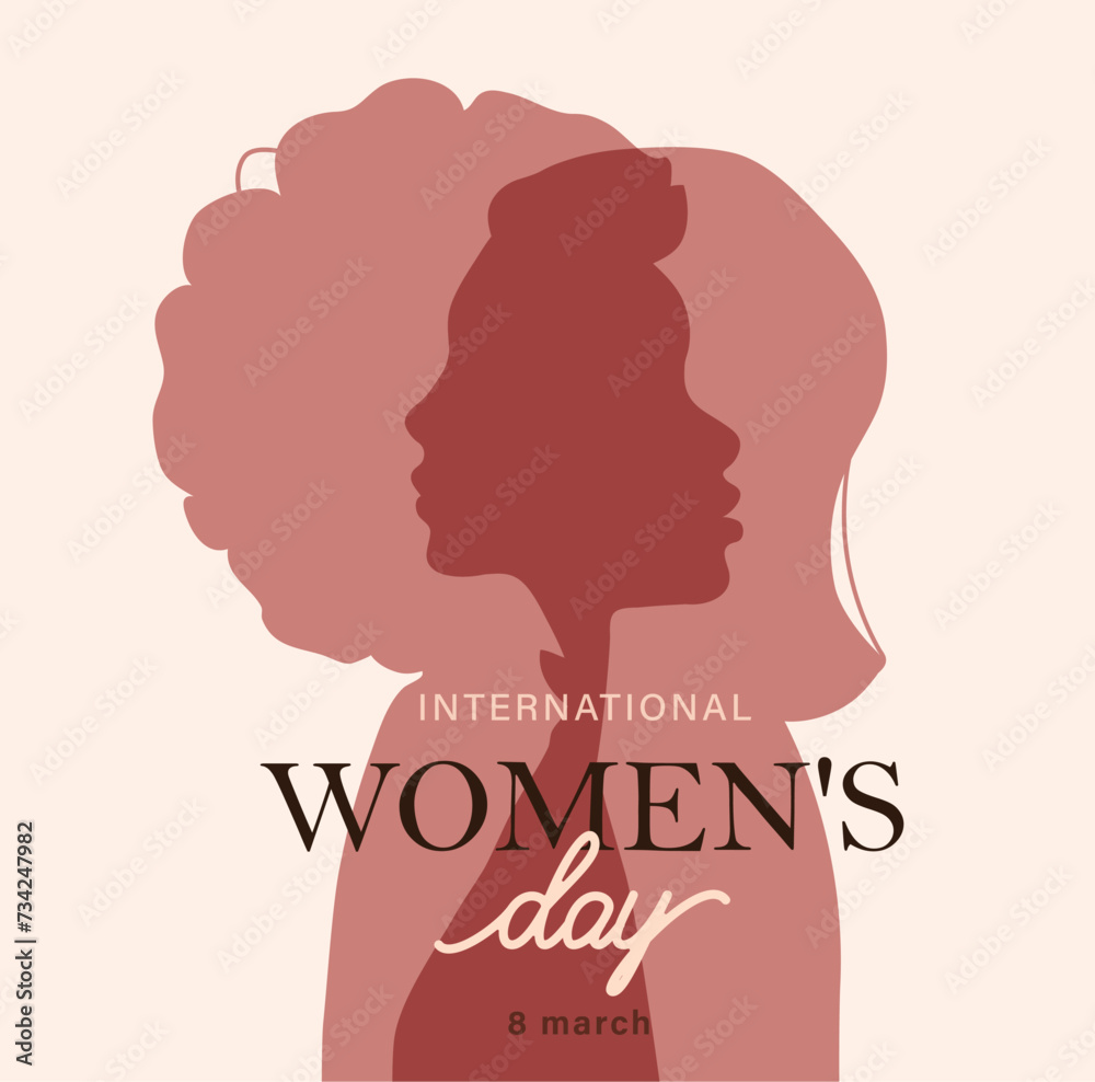 Woman silhouette isolated vector illustration. Modern feminist concept