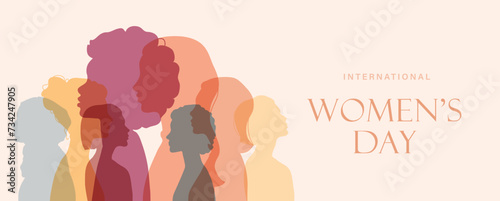 Woman silhouette isolated vector illustration. Modern feminist concept photo
