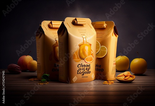Triple of Food Pouch. Generative AI