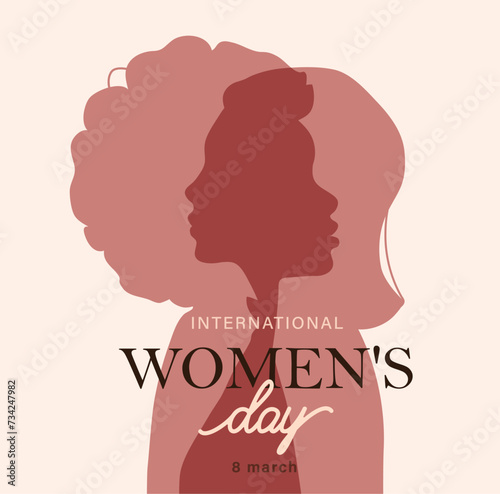 Woman silhouette isolated vector illustration. Modern feminist concept