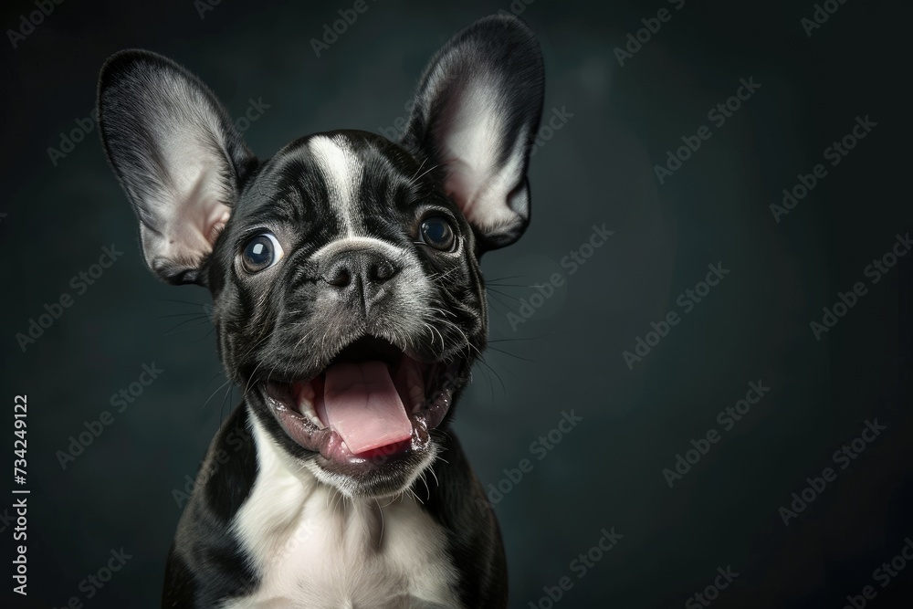 Excited Puppy with Flapping Ears: A small puppy with flapping ears and an excited expression brings joy and energy