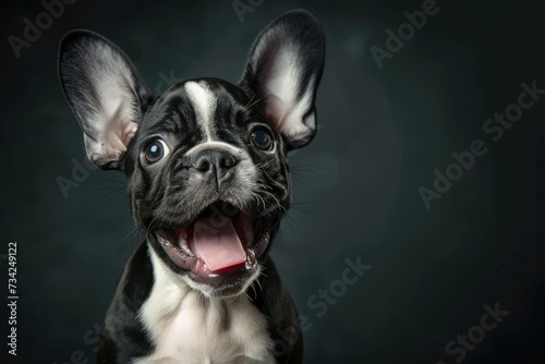 Excited Puppy with Flapping Ears: A small puppy with flapping ears and an excited expression brings joy and energy © Tida