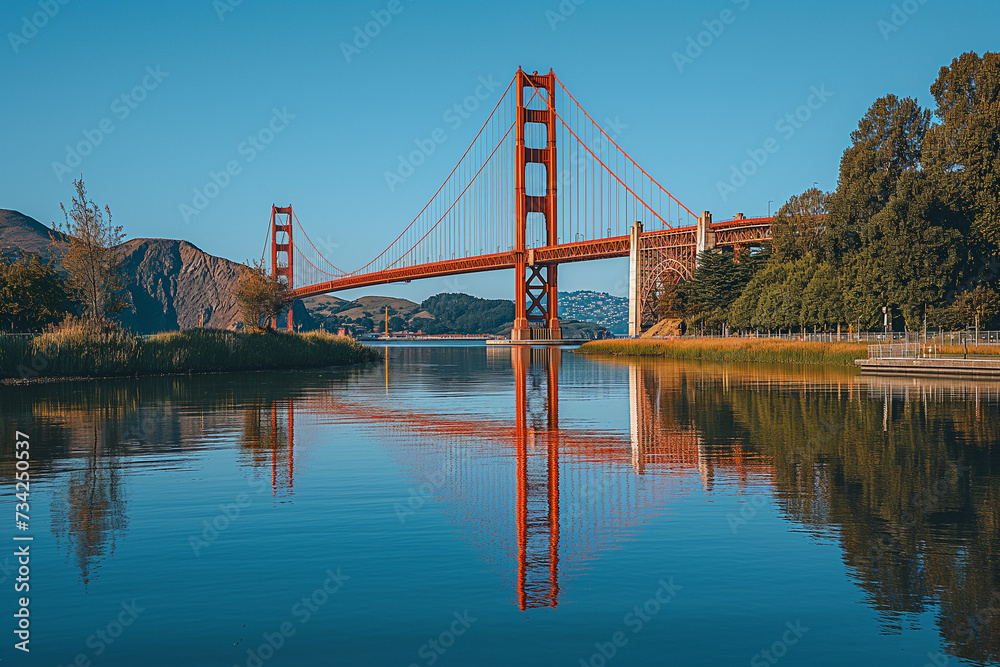 Fototapeta premium Tranquil Morning at San Francisco's Golden Gate